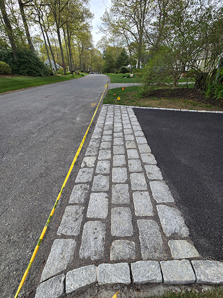 Cobblestone border for driveway Falmouth, MA