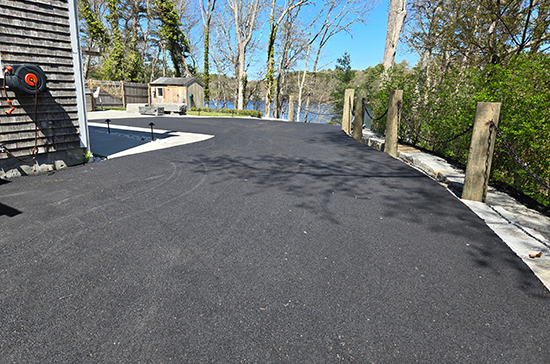 New driveway paving asphalt on the water Falmouth, MA