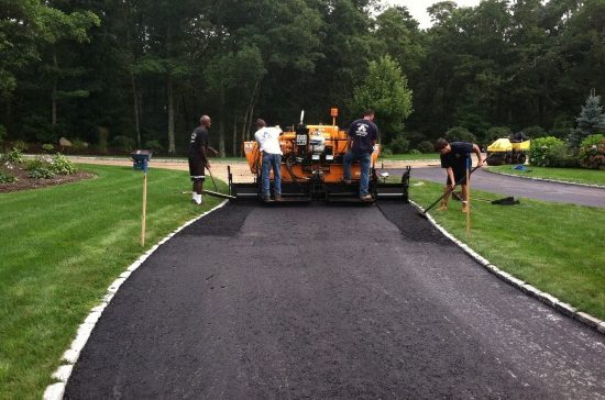 A&A Paving new driveway with stone border